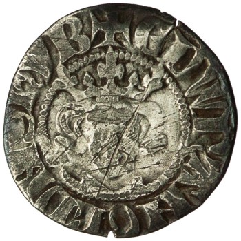 Edward I Silver Penny 4b - Durham Cross moline in quarter