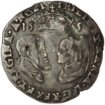 Philip and Mary Silver Sixpence 1555