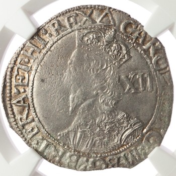 Charles I Silver Shilling - MS61
