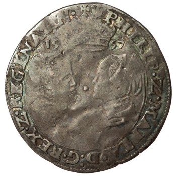 Philip and Mary Silver Sixpence 1557