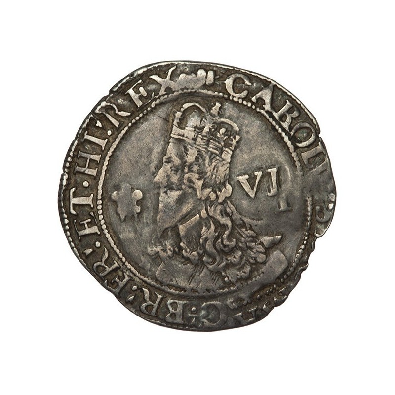 Charles I Aberystwyth Silver Sixpence