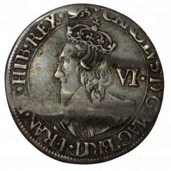 Charles I York Silver Sixpence