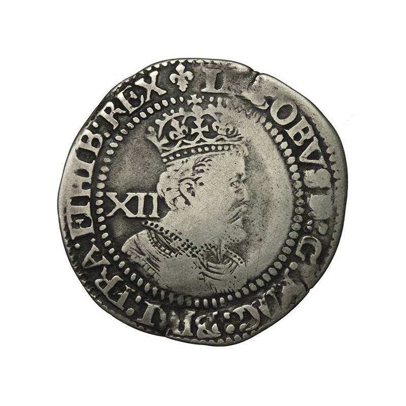 James I Silver Shilling Plume over Shield