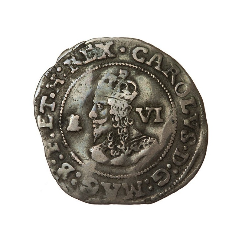 Charles I Bristol Silver Sixpence