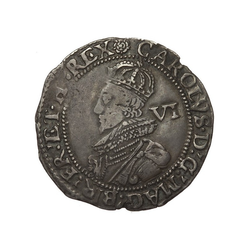 Charles I Silver Sixpence