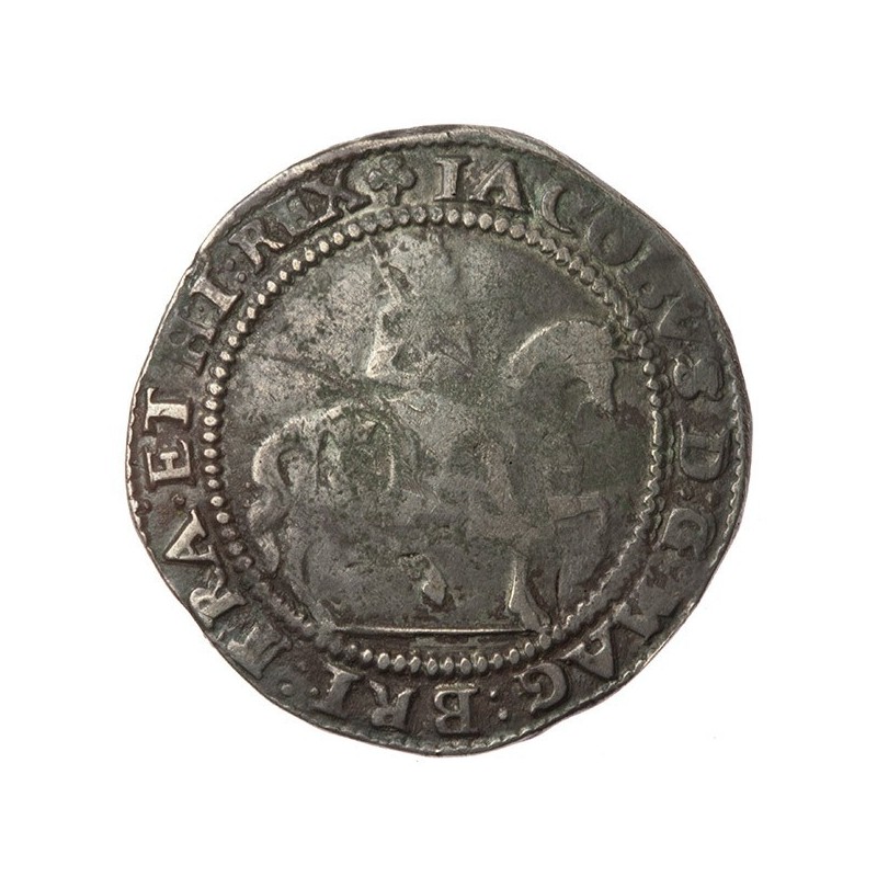 James I Silver Halfcrown - Plume over shield