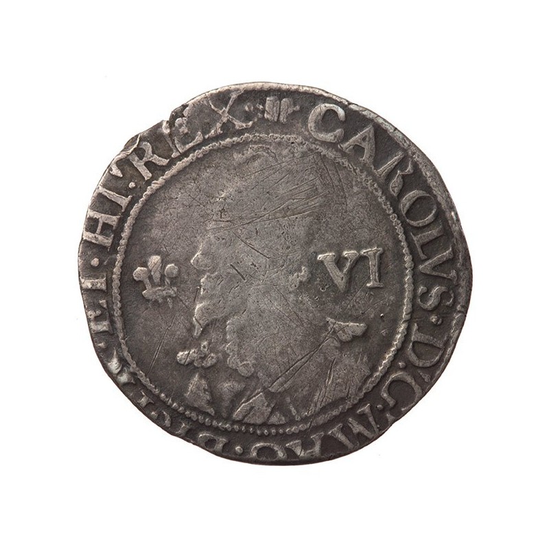 Charles I Aberystwyth Silver Sixpence