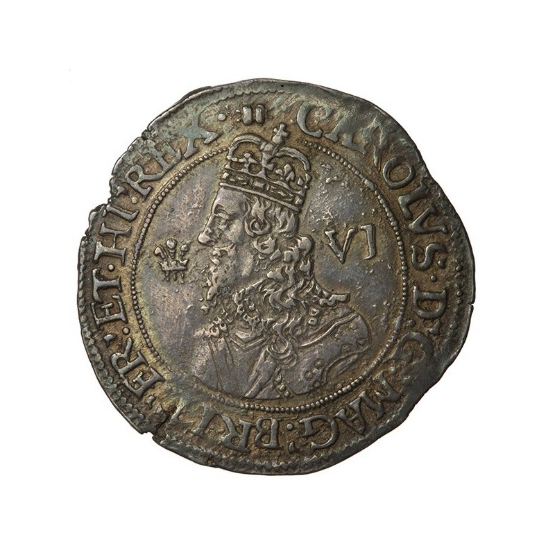Charles I Oxford Silver Sixpence