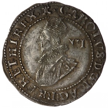 Charles I Silver Sixpence 1627